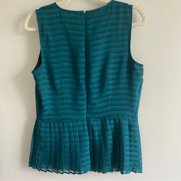 BANANA  Republic Teal Pleated Peplum Tank Top Size 6 - Picture 9 of 13